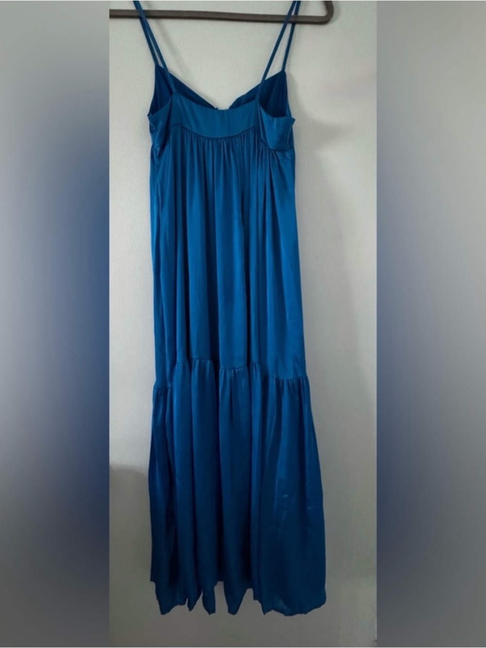 Blue Spaghetti-Strap Maxi Dress